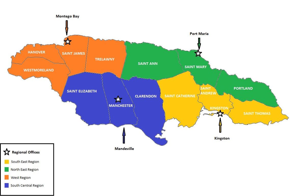 Mapa ekonomických jamajka