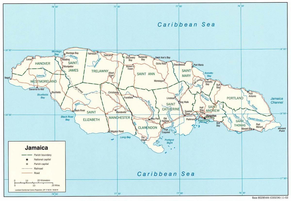 jamajský mapu