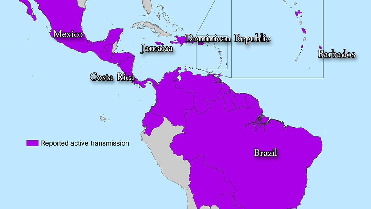 Mapa jamajka zika