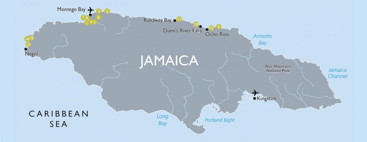 Mapa jamajka letiská