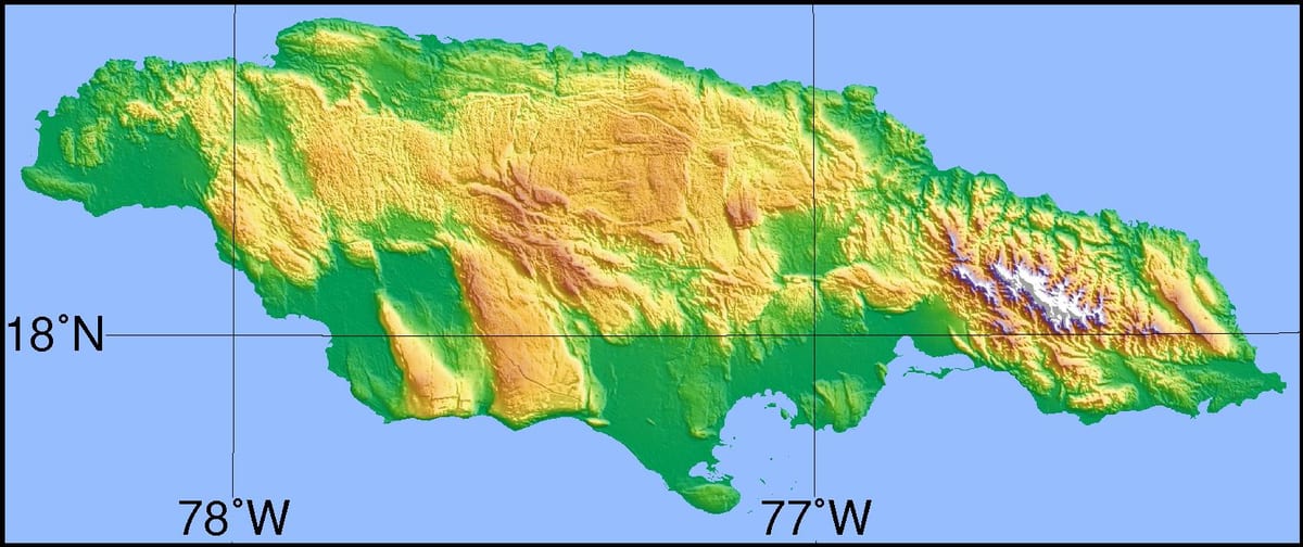 Mapy topografické jamajka