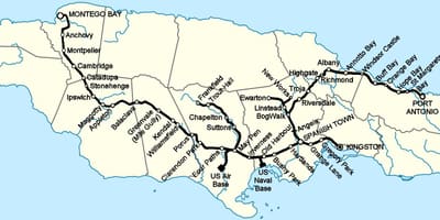 Mapa jamajka železničnej