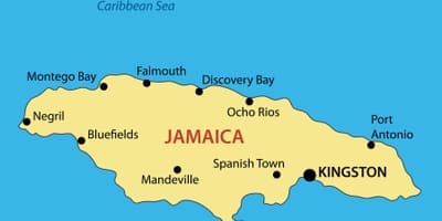 Mapa jamajka mestá