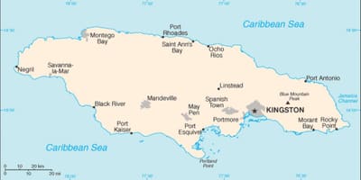 Mapa jamajka oblasti 
