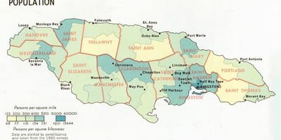 Počet obyvateľov mapa jamajka