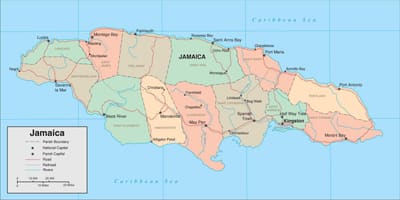 Mapa jamajka provincií