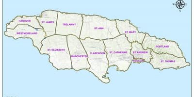 Mapa jamajka volebné obvody
