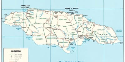 Mapa jamajka dunns river falls